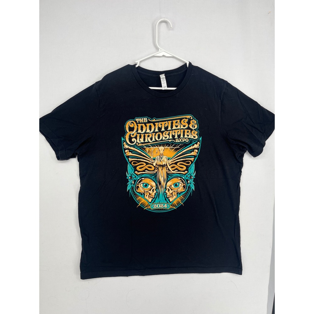 Bella Canvas Oddities & Curiosities Expo 2024 Graphic T-Shirt Black 2XL Skulls